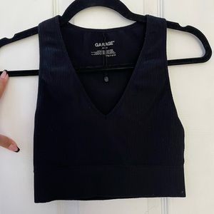 Black ribbed garage tank